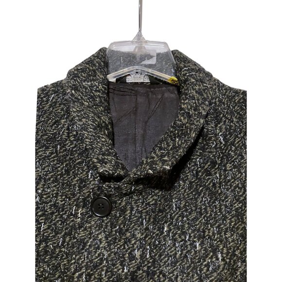 Vintage Falcone Tweed Overcoat 42 Coat Double Breasted USA Minimalist Capsule - Picture 2 of 14